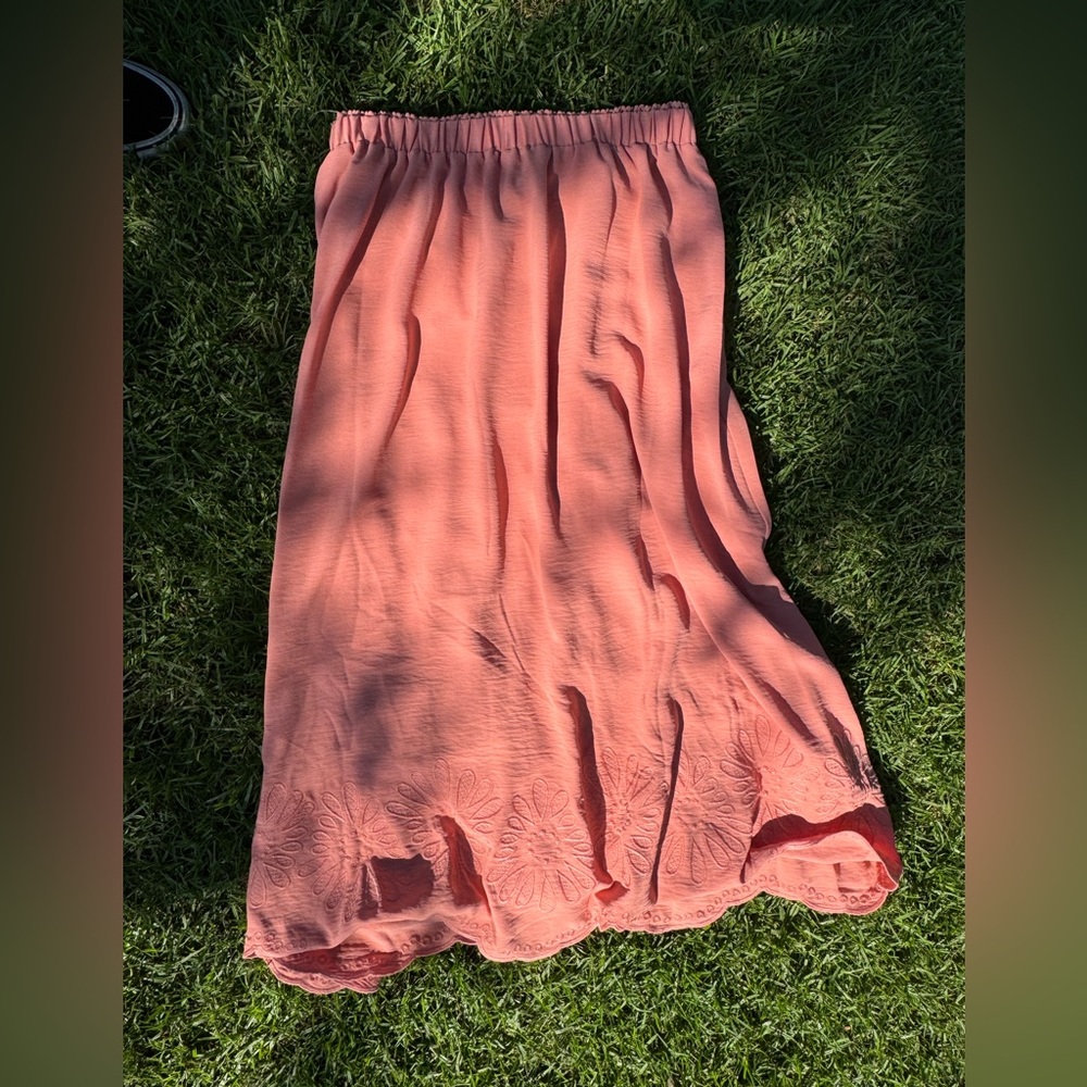 Adrianna Papell Peach Maxi Skirt